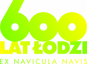 600 Lat Łodzi - logo w kolorach zielonp zółtych
