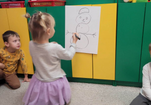 Snowman - rysowanie bałwana wg cześci ciała, przypisanej do ilości oczek na kostce