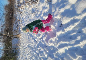 Jagoda podnosi się ze sniegu
