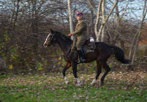 Prezes i jego klacz Jastra galopem po boisku